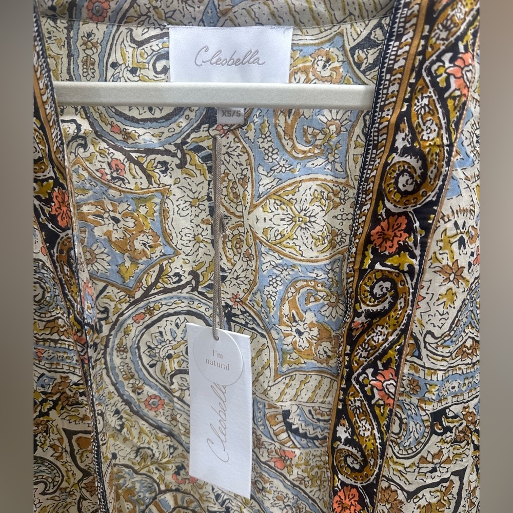Cleobella Kaleidoscope Paisley Wrap / Kimono – Size S (XS/S) NWT Boho Cover‑Up - Picture 4 of 8